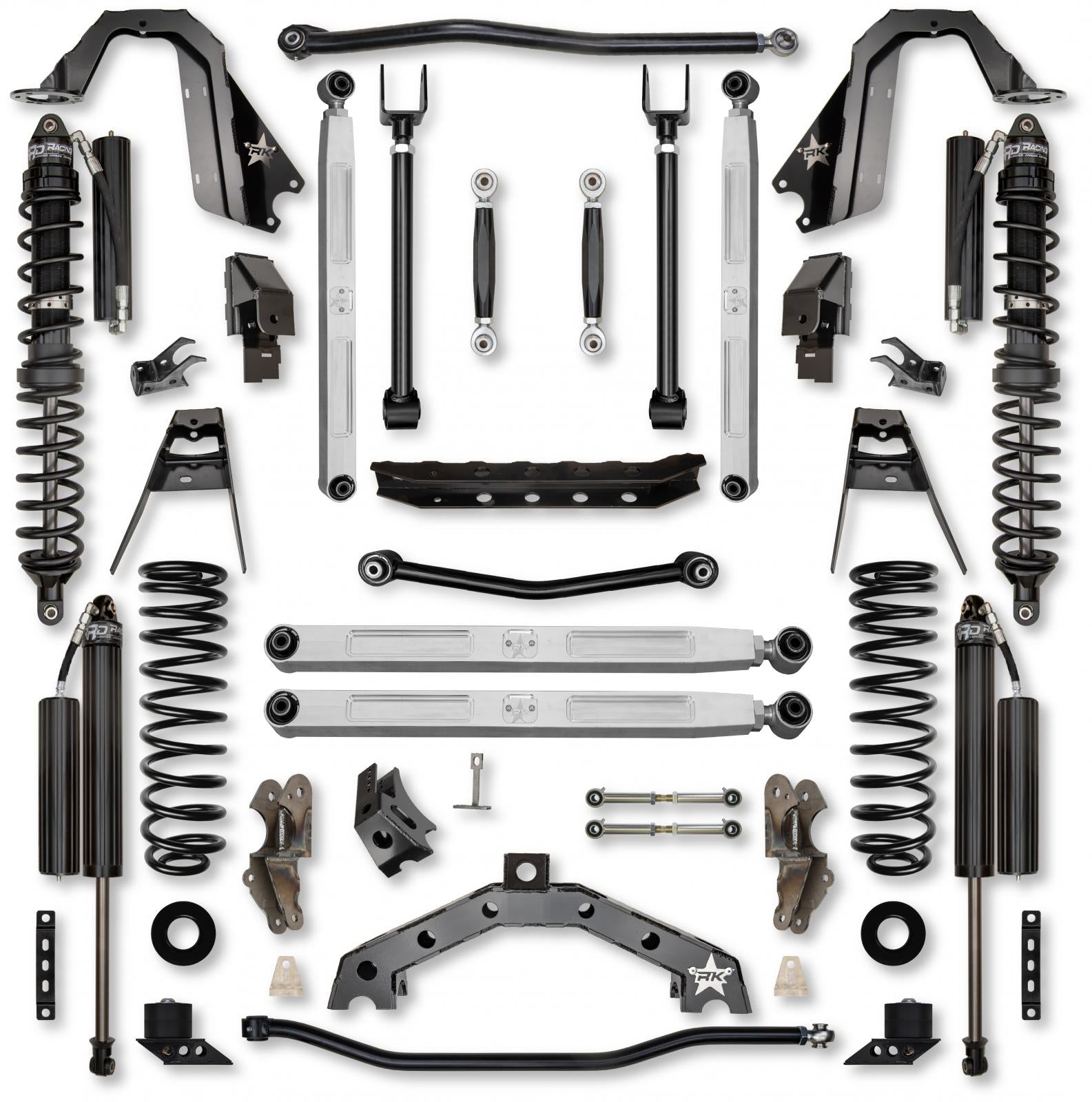 4.5 Inch T-REX Pro Elite Coilover No Limits Suspension System for Jeep Wrangler JLU 4XE Models Comp Stage 1 Rock Krawler
