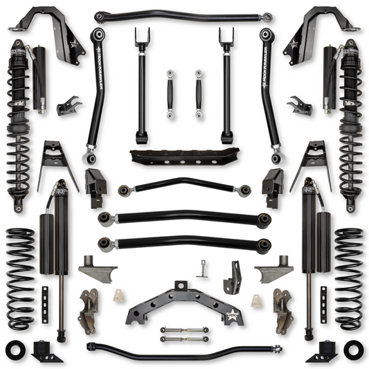 4.5 Inch T-Rex Coilover w/ 6 Inch Rear Stretch No Limits Hybrid System For Jeep Wrangler JL Comp Stage 1 Rock Krawler