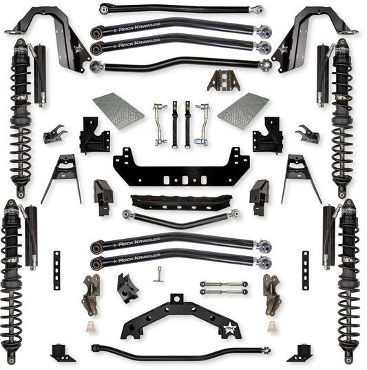 4.5 Inch X-Factor X2 Coilover Long-Arm Suspension System for Jeep Wrangler JL Gas Models Trail Runner System Stage 1 Rock Krawler