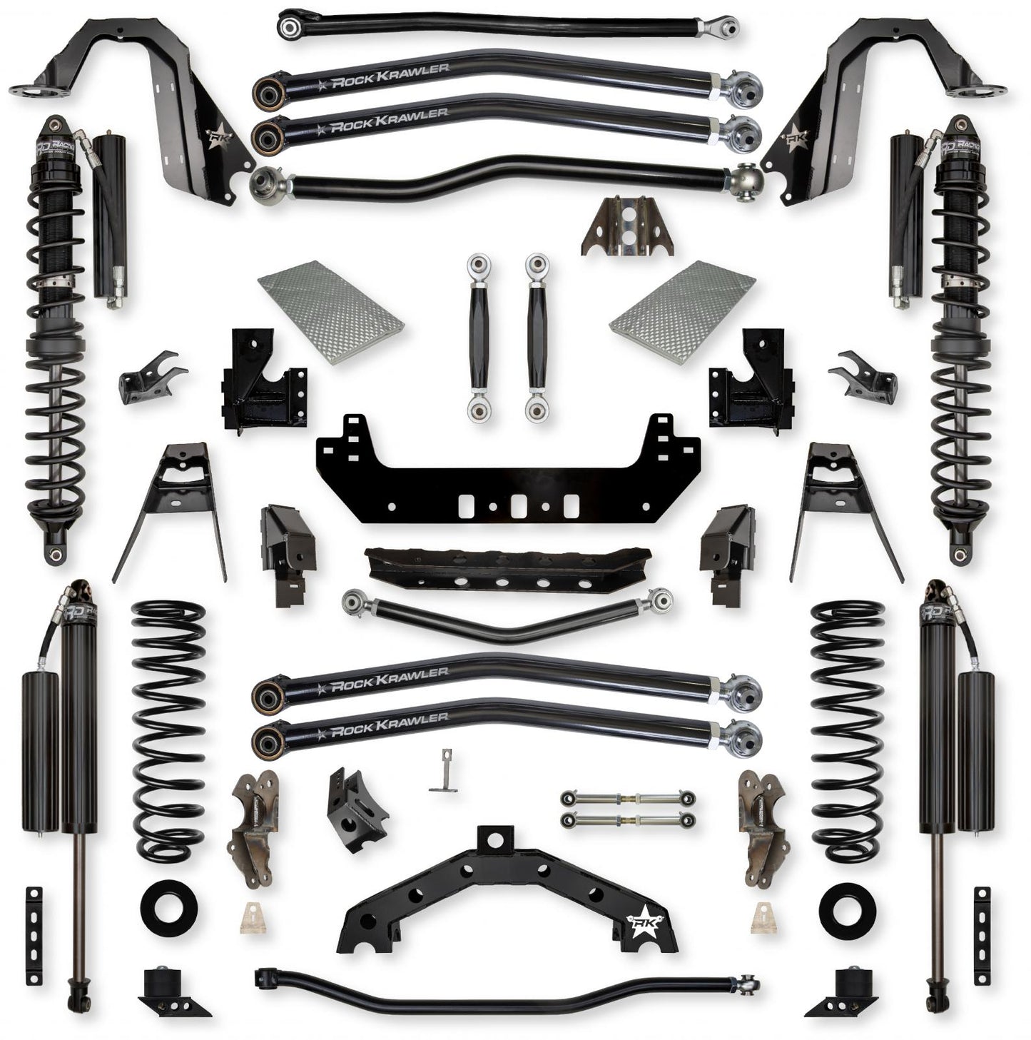 4.5 Inch X-Factor X2 Coilover No Limits Long-Arm Suspension System for Jeep Wrangler JLU 392 Models Comp Stage 1 Rock Krawler