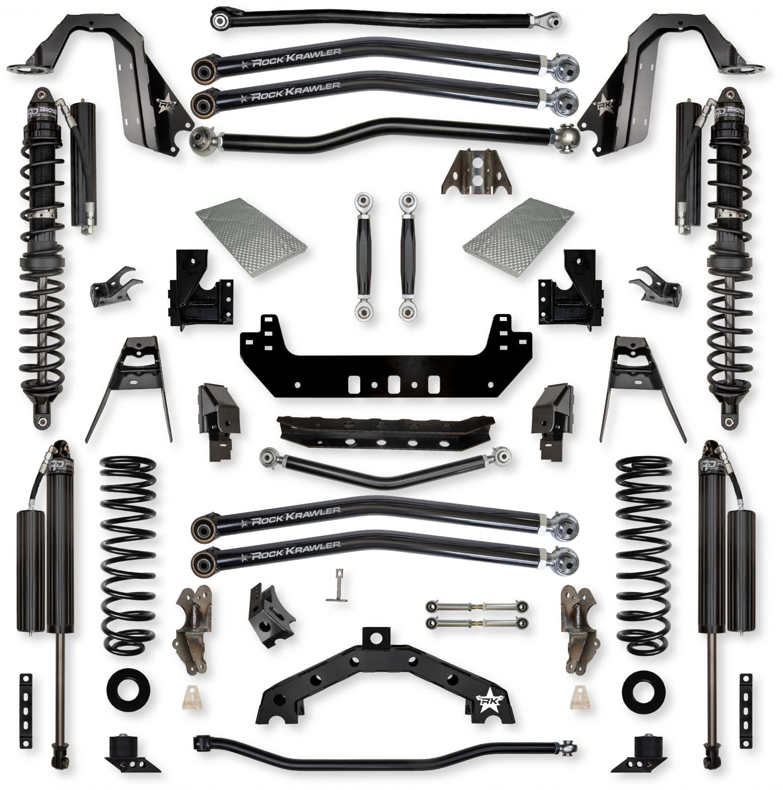 4.5 Inch X-Factor X2 Coilover No Limits Long-Arm Suspension System for Jeep Wrangler JLU 392 Models Comp Stage 1 Rock Krawler