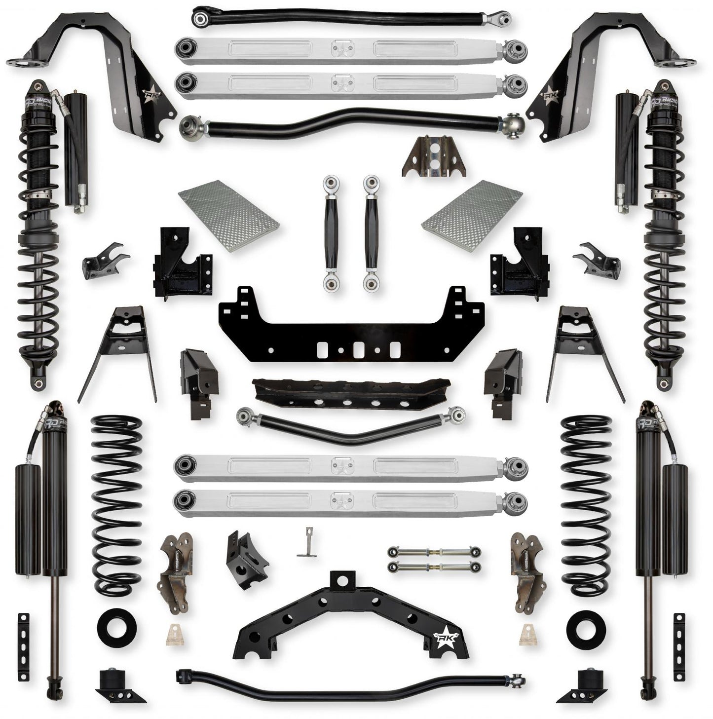 4.5 Inch X-Factor X2 Pro Elite Coilover No Limits Long-Arm Suspension System for Jeep Wrangler JLU Gas Models Comp Stage 1 Rock Krawler