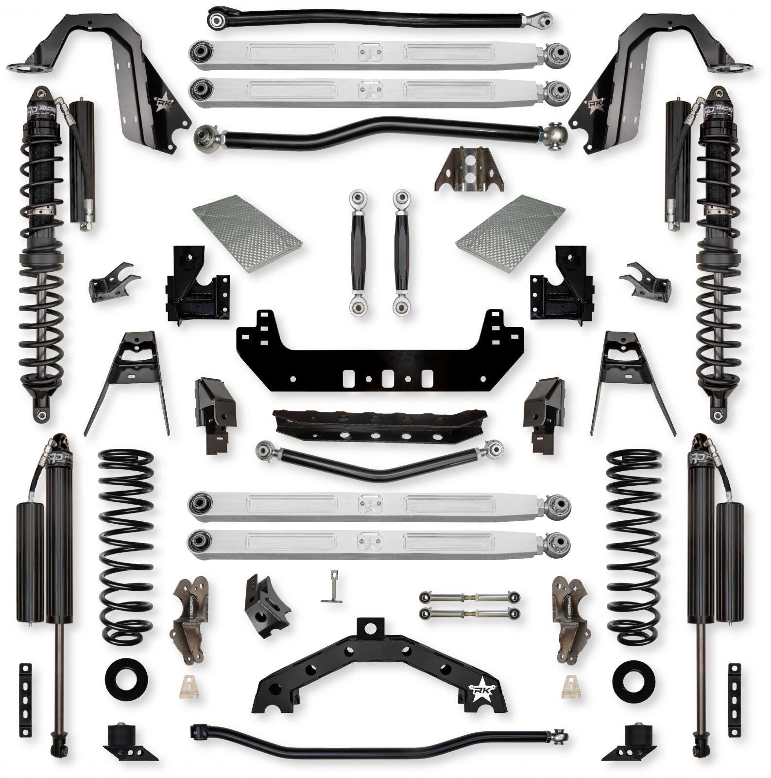 4.5 Inch X-Factor X2 Pro Elite Coilover No Limits Long-Arm Suspension System for Jeep Wrangler JLU Gas Models Comp Stage 1 Rock Krawler
