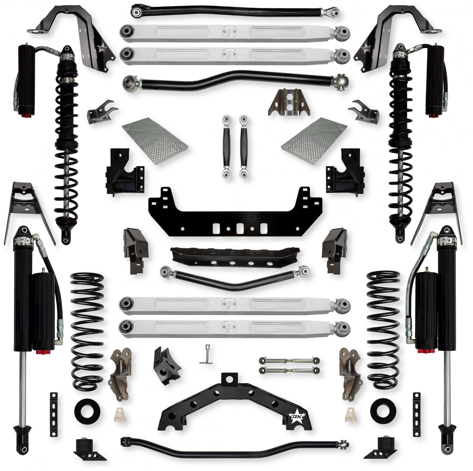 4.5 Inch X-Factor X2 Pro Elite Coilover No Limits Long-Arm Suspension System for Jeep Wrangler JLU Diesel Models Comp System Stage 2 Rock Krawler