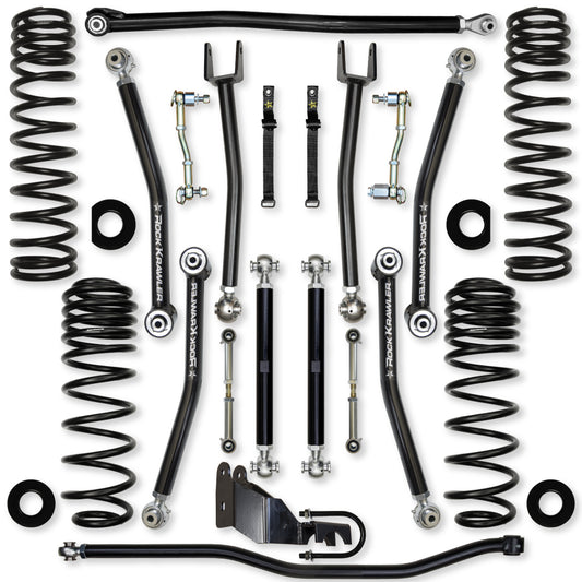 4.5 Inch X-Factor Mid-Arm Suspension System for Jeep Wrangler JLU Diesel Models With No Shocks Rock Krawler