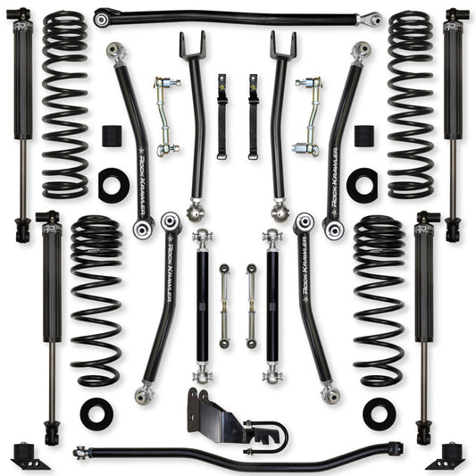 4.5 Inch X-Factor Mid-Arm Suspension System for Jeep Wrangler JLU Diesel Models With IFP Shocks Rock Krawler