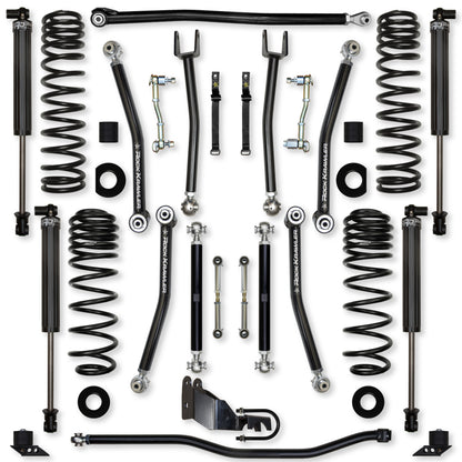 4.5 Inch X-Factor Mid-Arm Suspension System for Jeep Wrangler JLU Gas Models Rock Krawler