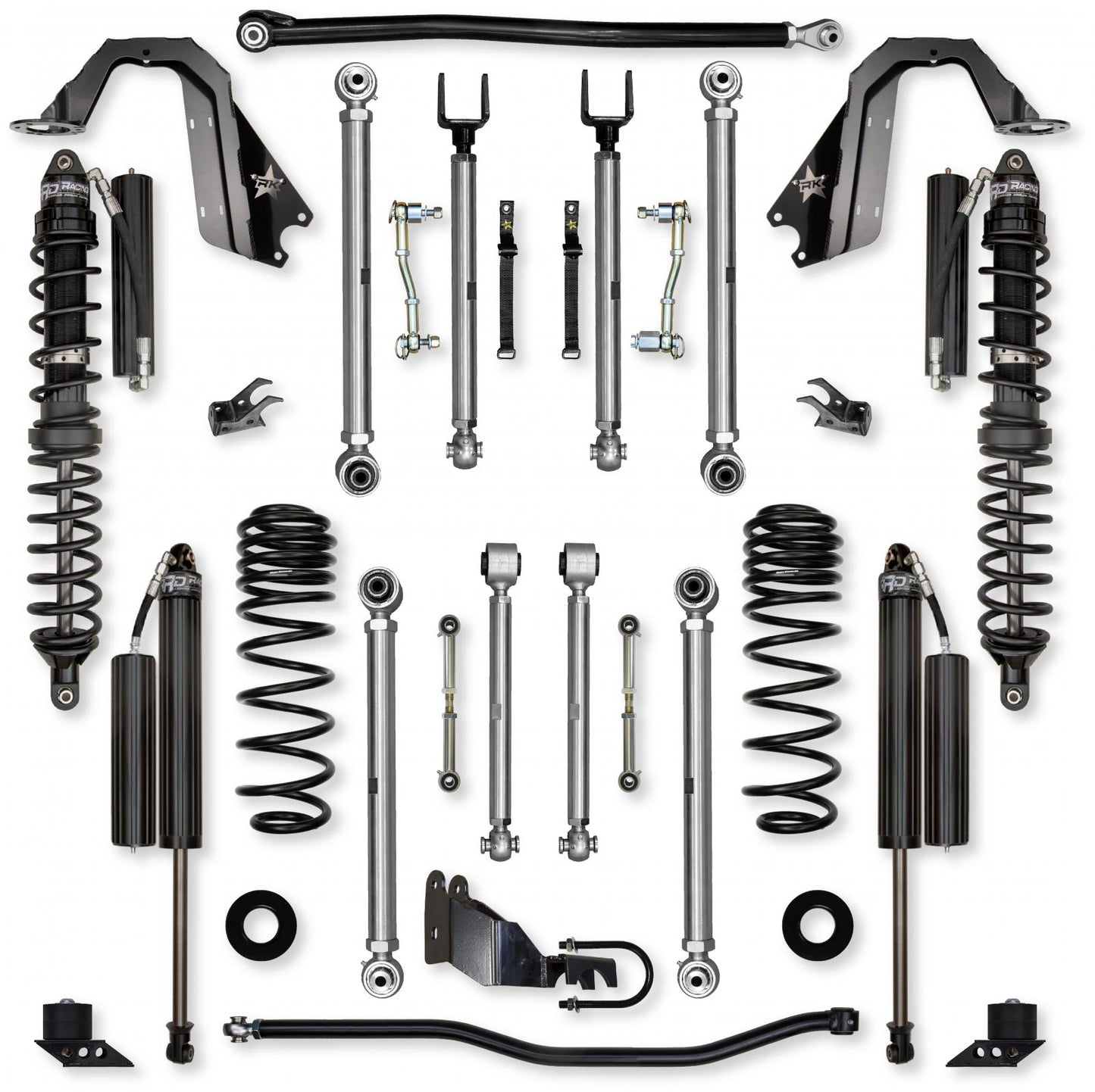4.5 Inch X-Factor PRO Coilover Mid-Arm System for Jeep Wrangler JLU 4XE Models Comp Stage 1 Rock Krawler