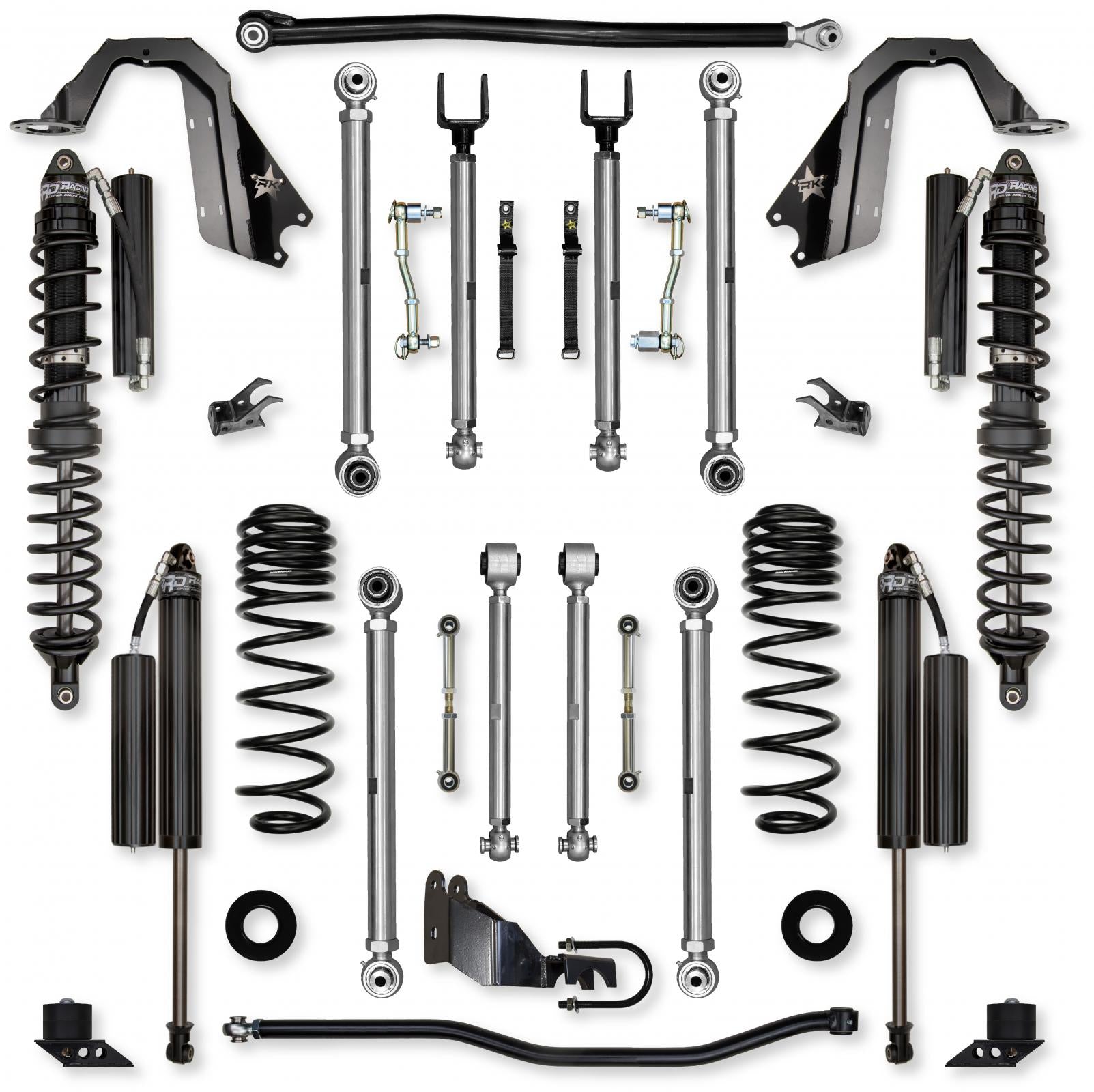 4.5 Inch X-Factor PRO Coilover Mid-Arm System for Jeep Wrangler JLU 4XE Models Comp Stage 1 Rock Krawler