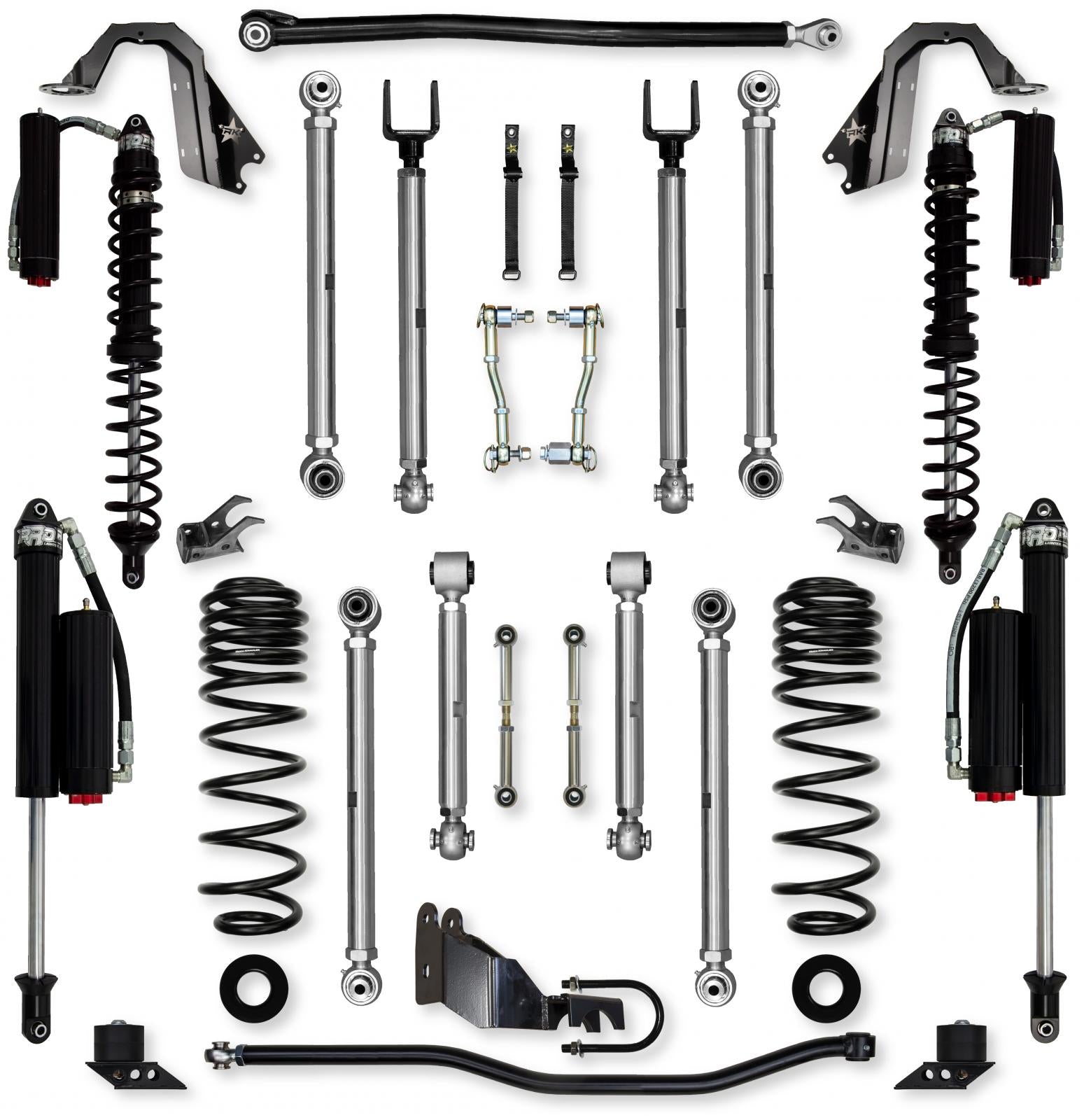 4.5 Inch X-Factor PRO Coilover Mid-Arm System for Jeep Wrangler JLU 4XE Models Comp System Stage 2 Rock Krawler