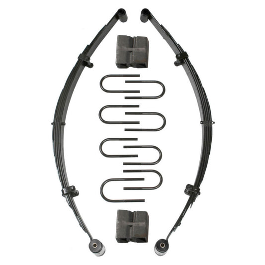 Lift Kit 3.5-4 Inch Lift 75-83 Jeep Cherokee 75-88 Jeep J10 75-88 Jeep J20 75-83 Jeep Wagoneer Includes Front Leaf Springs Front Bushing Kit Front/Rear U Bolt Kits Rear Block Skyjacker