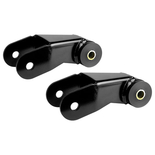 XJ Cherokee Boomerang Leaf Spring Shackles 5in Incl. Urethane Bushings and Hardware RockJock 4x4