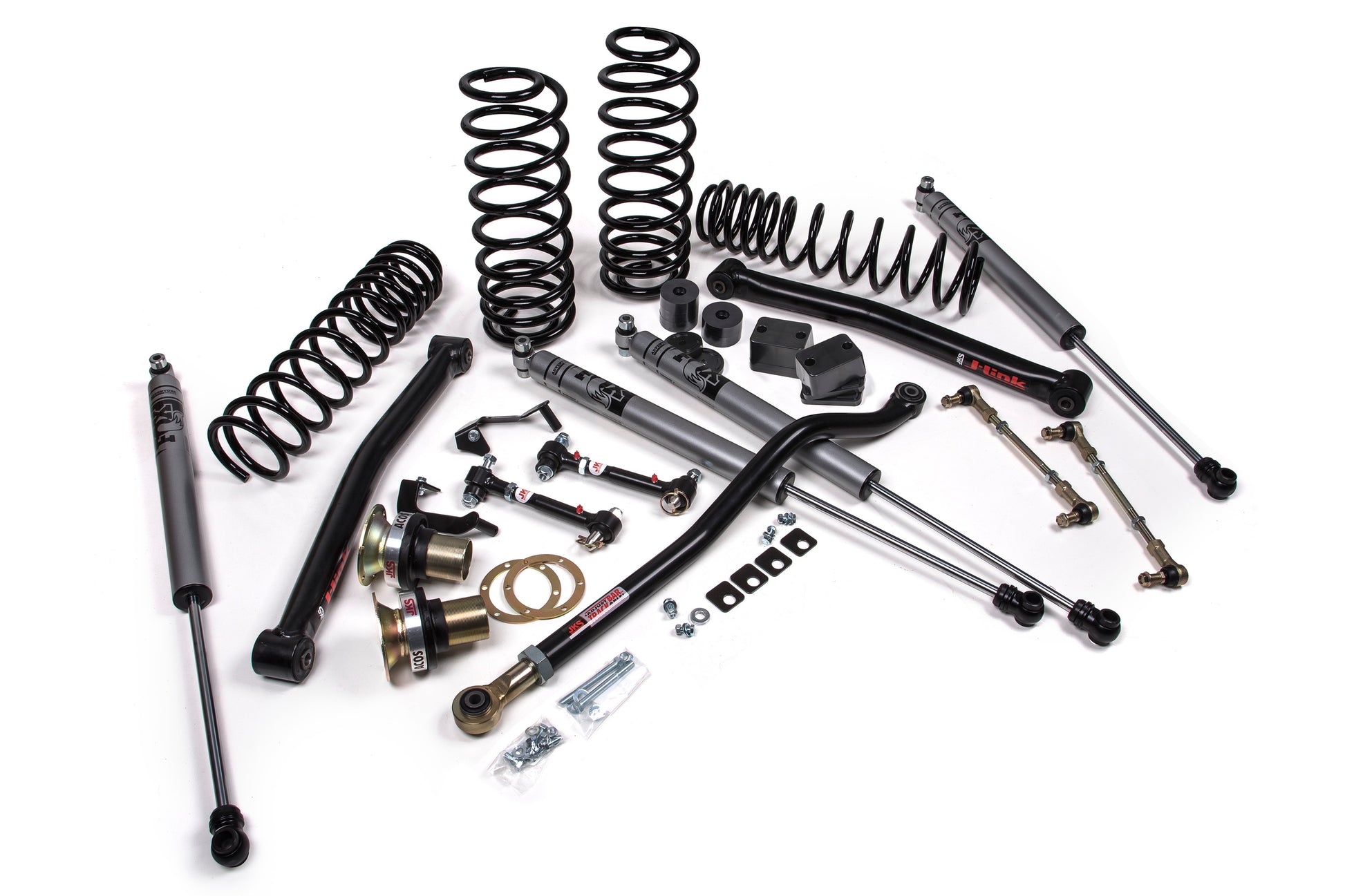 2018-2026 Jeep Wrangler JL J-Lander 3.5 Inch Lift Kit 4 Door w/Fox Adventure Series Shocks HD Rate Coils JSPEC JKS Manufacturing