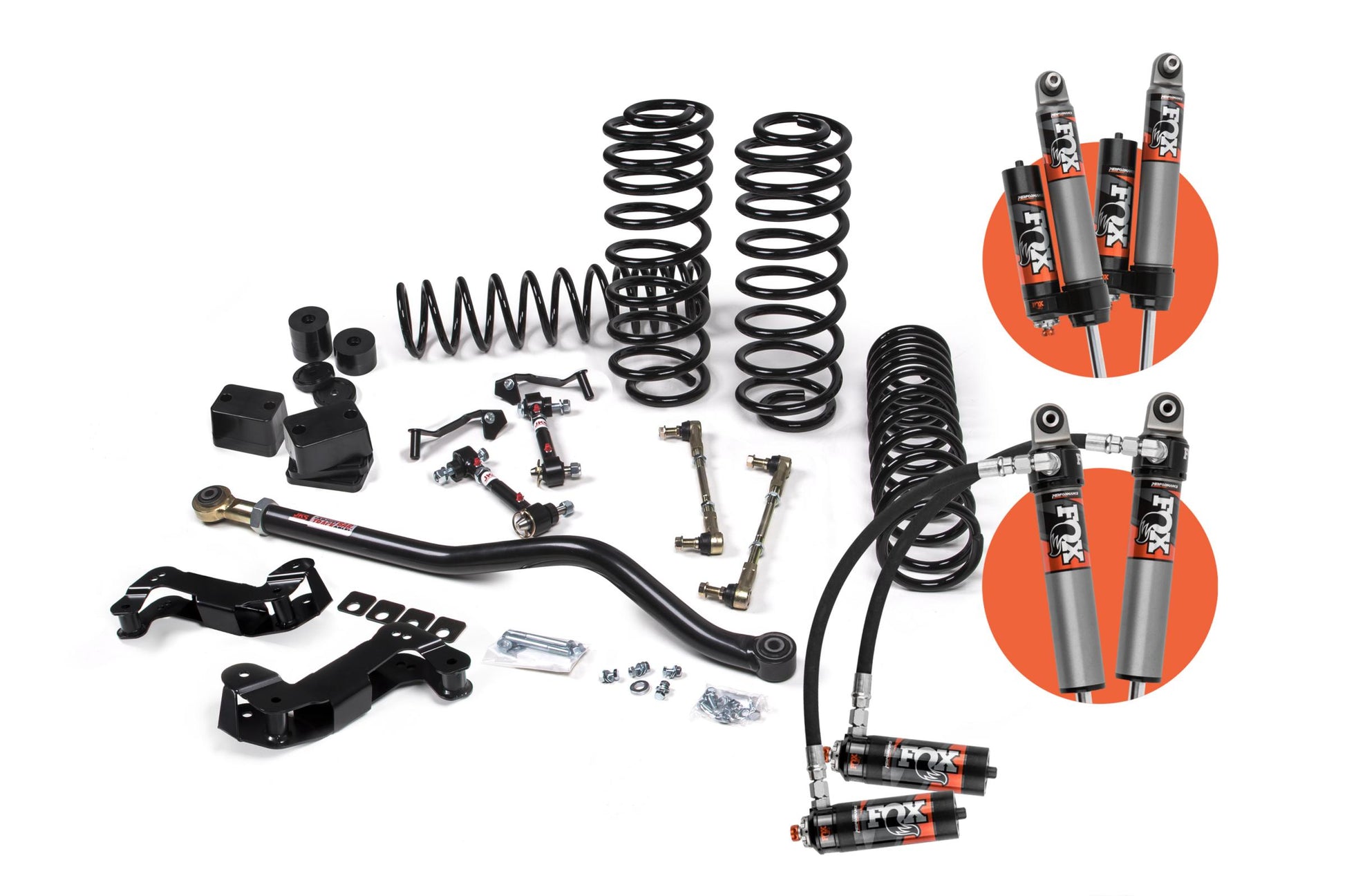 18-24 Jeep Wrangler JL J-Kontrol 3.5 Inch Lift Kit 4 Door w/Fox 2.5 Performance Elite Series Shocks HD Rate Coils JSPEC JKS Manufacturing