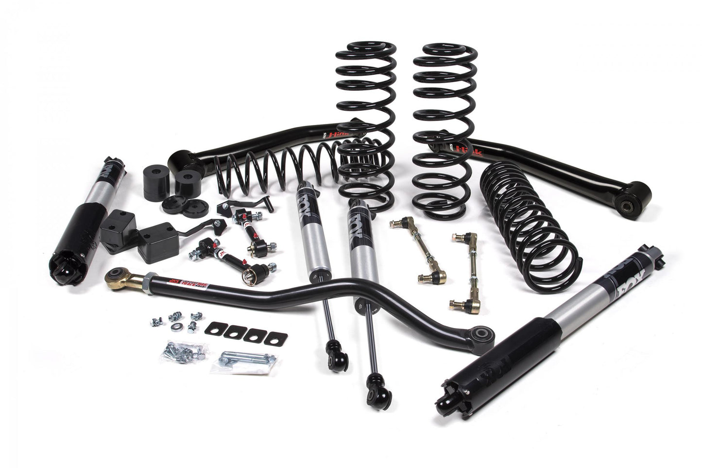 2018-2024 Jeep Wrangler JL 1.5 Inch Suspension Lift Kit 1 Inch Rear Coil Spring w/ J-link arms Fox 2.5 Performance Series Shocks JSPEC JKS Manufacturing