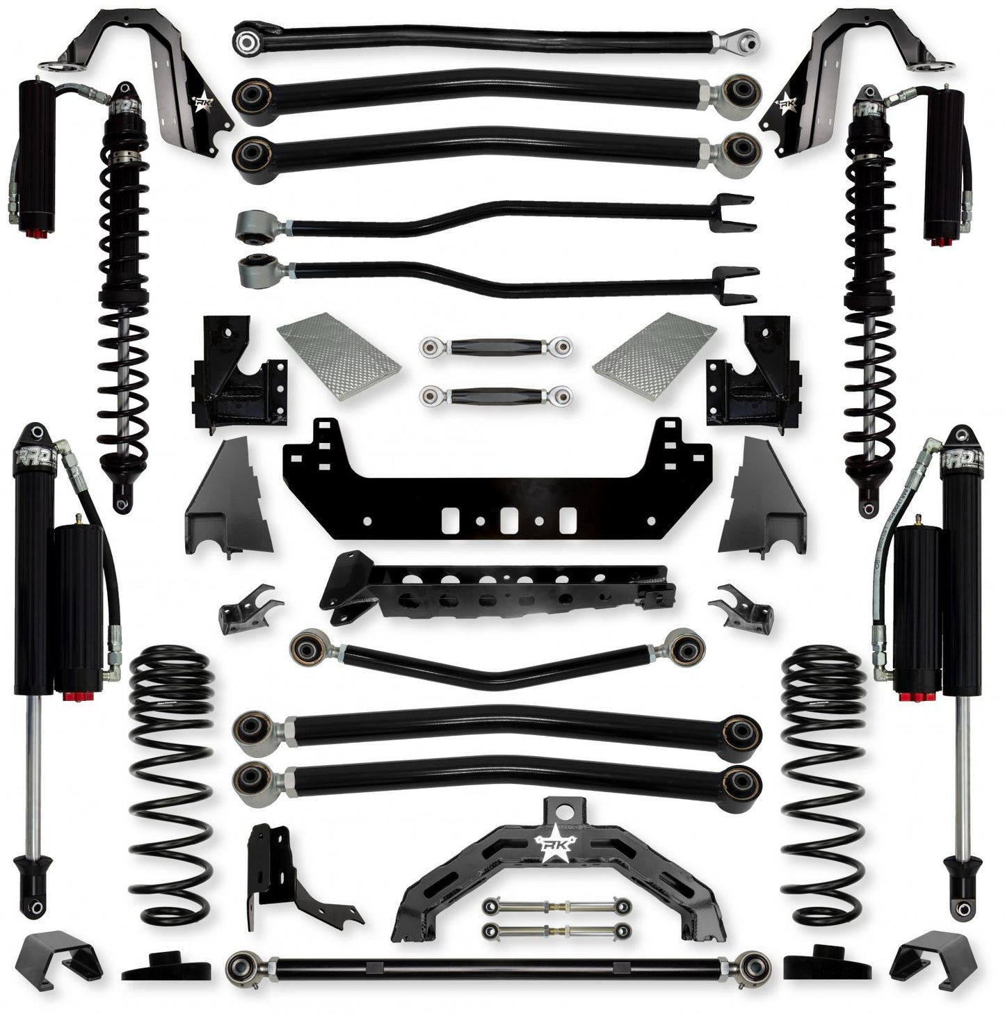 3.0 Inch Adventure X2 Coilover No Limits Long-Arm Suspension System for Jeep Gladiator JT Gas Models Comp System Stage 2 Rock Krawler