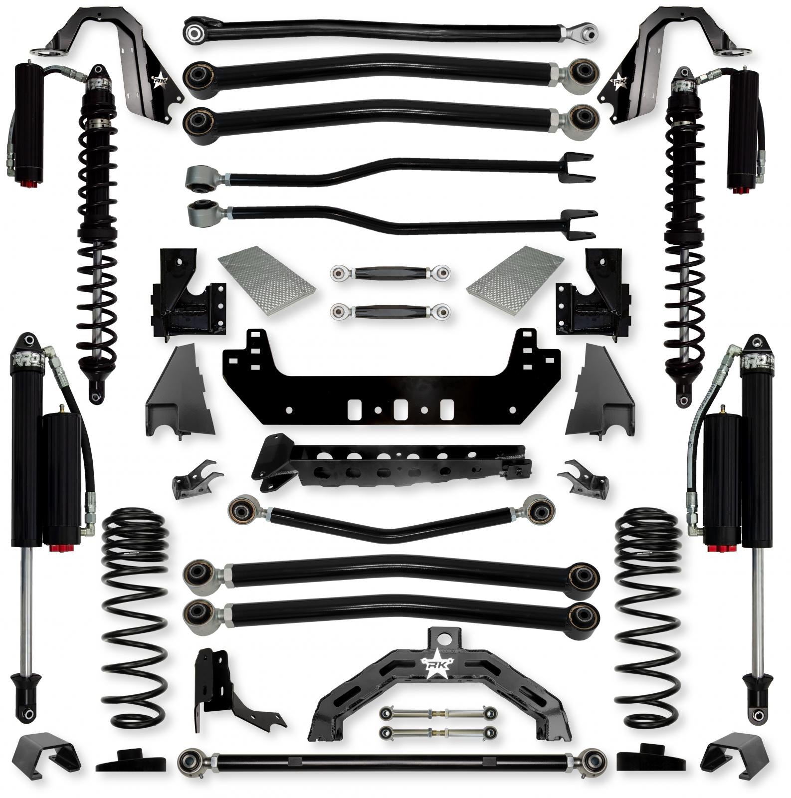 3.0 Inch Adventure X2 Coilover No Limits Long-Arm Suspension System for Jeep Gladiator JT Diesel Models Comp System Stage 2 Rock Krawler