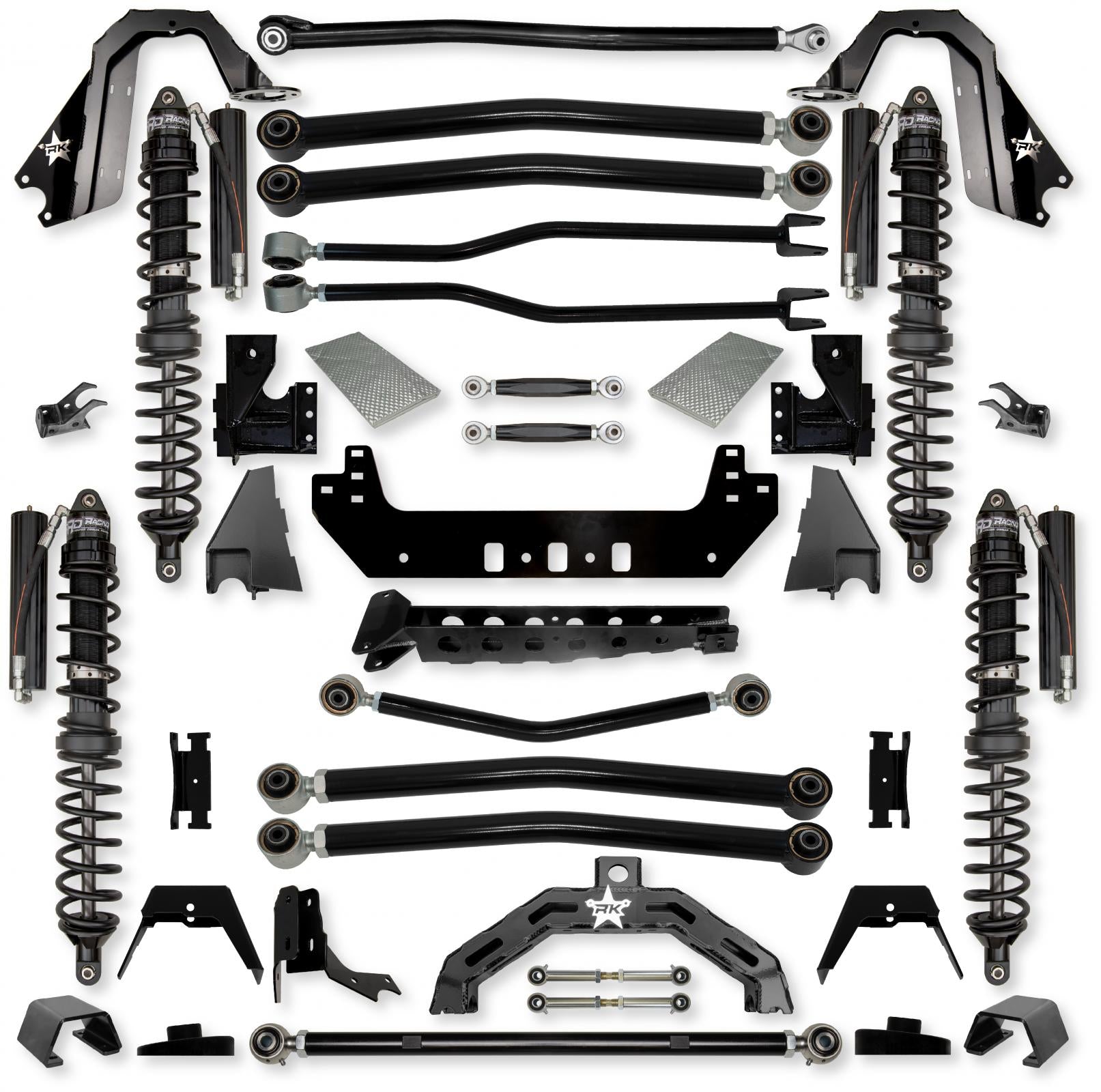3.0 Inch Adventure X2 Coilover No Limits Long-Arm Suspension System for Jeep Gladiator JT Gas Models Trail Runner System Stage 1 Rock Krawler