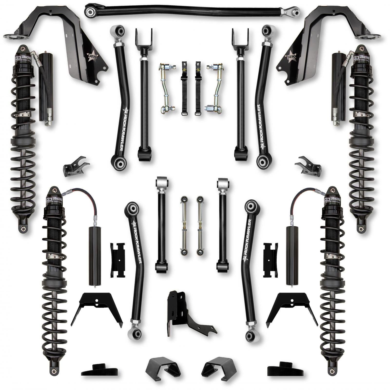 3.0 Inch Adventure X Coilover Mid-Arm Suspension System for Jeep Gladiator JT Gas Models Trail Runner System Stage 1 Rock Krawler