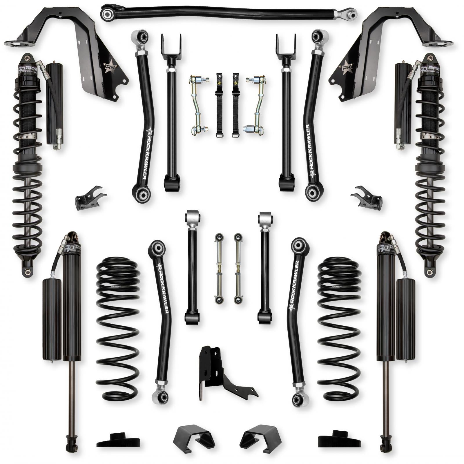 3.0 Inch Adventure X Coilover No Limits Mid-Arm Suspension System for Jeep Gladiator JT Diesel Models Comp Stage 1 Rock Krawler