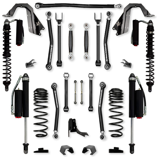 3.0 Inch Adventure X Coilover No Limits Mid-Arm Suspension System for Jeep Gladiator JT Diesel Models Comp System Stage 2 Rock Krawler