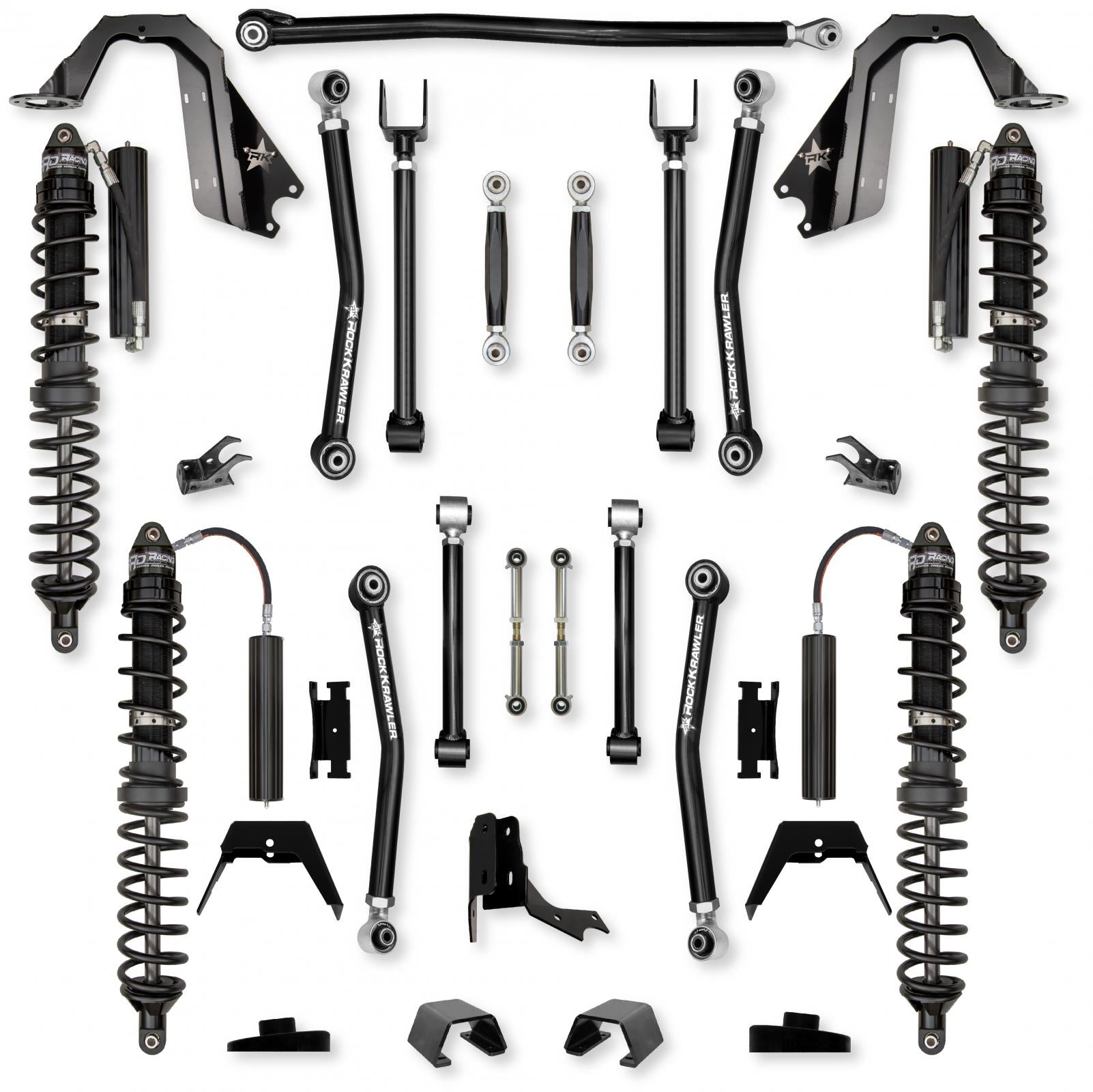 3.0 Inch Adventure X Coilover No Limits Mid-Arm Suspension System for Jeep Gladiator JT Gas Models Trail Runner System Stage 1 Rock Krawler