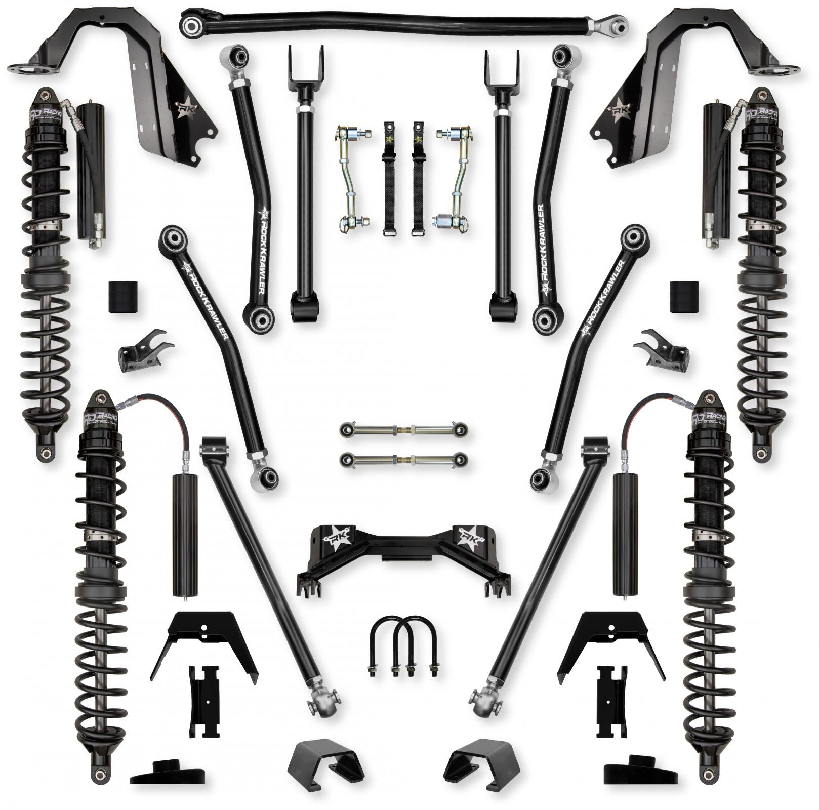 3.0 Inch Adventure X Pro Coilover Mid-Arm Suspension System for Jeep Gladiator JT Gas Models Trail Runner System Stage 1 Rock Krawler