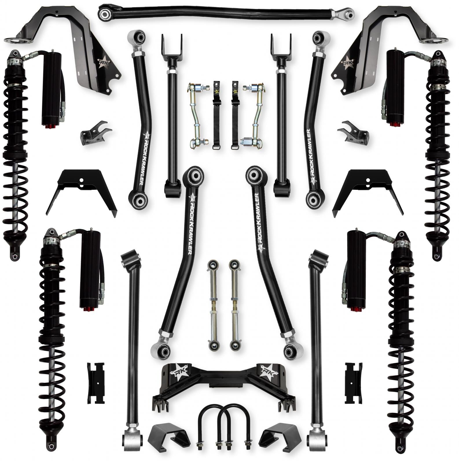 3.0 Inch Adventure X Pro Coilover Mid-Arm Suspension System for Jeep Gladiator JT Gas Models Trail Runner System Stage 2 Rock Krawler