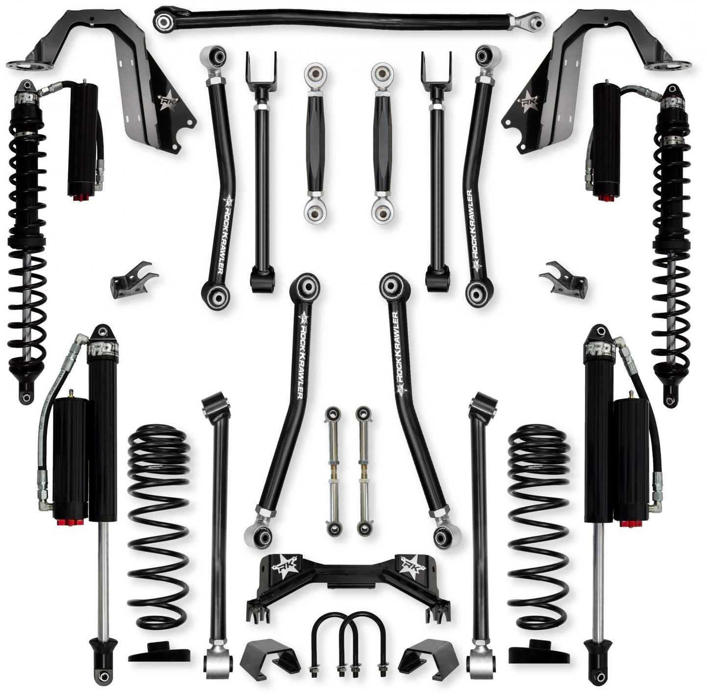 3.0 Inch Adventure X Pro Coilover No Limits Mid-Arm Suspension System for Jeep Gladiator JT Gas Models Comp System Stage 2 Rock Krawler