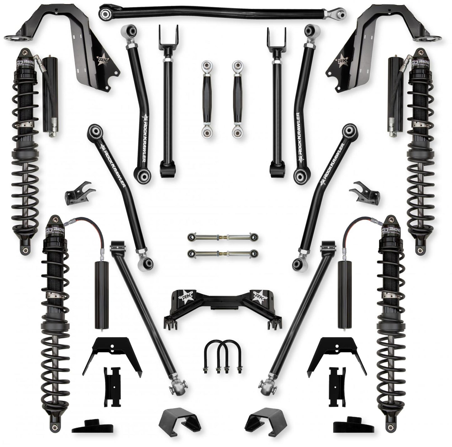 3.0 Inch Adventure X Pro Coilover No Limits Mid-Arm Suspension System for Jeep Gladiator JT Gas Models Trail Runner System Stage 1 Rock Krawler