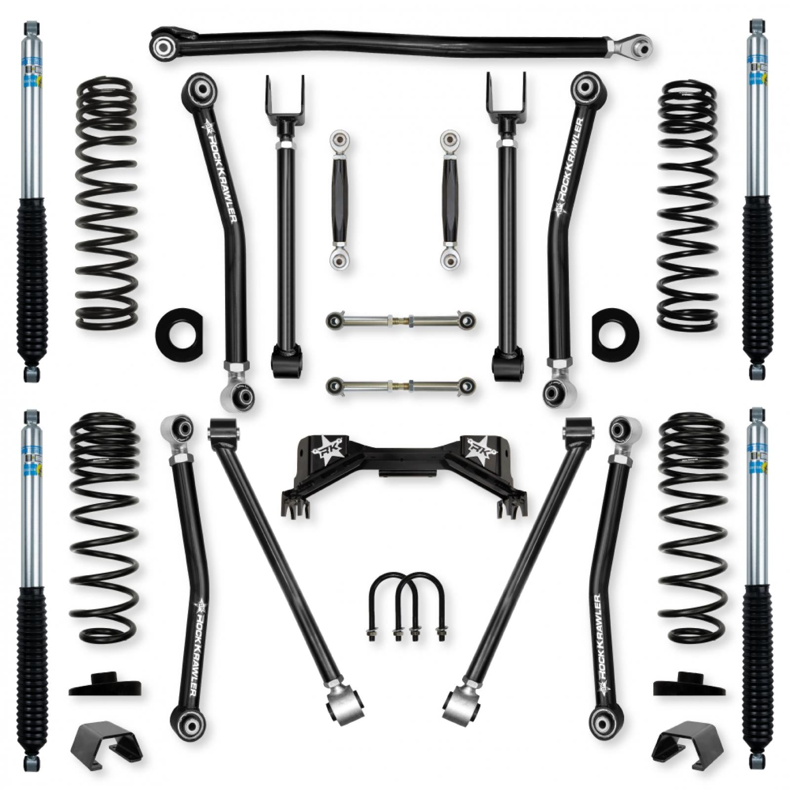 3.0 Inch Overland X Pro No Limits Mid-Arm Suspension System for Jeep Gladiator JT Gas Models Rock Krawler