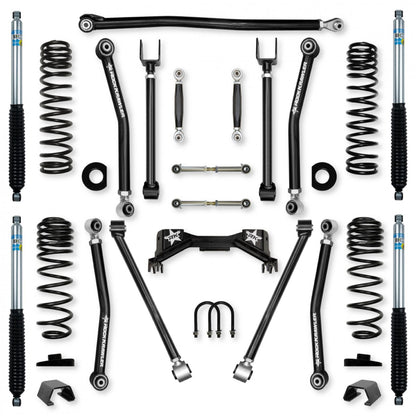 3.0 Inch Overland X Pro No Limits Mid-Arm Suspension System for Jeep Gladiator JT Gas Models Rock Krawler