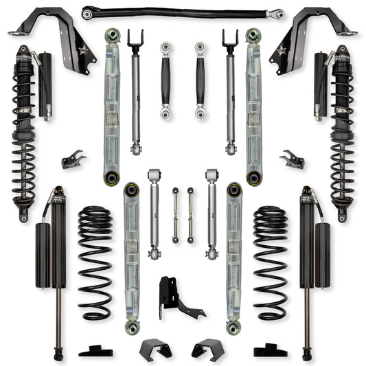 3.0 Inch X-Factor Pro Elite Coilover No Limits Mid-Arm Suspension System for Jeep Gladiator JT Gas Models Comp Stage 1 Rock Krawler