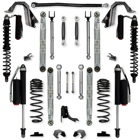 3.0 Inch X-Factor Pro Elite Coilover No Limits Mid-Arm Suspension System for Jeep Gladiator JT Diesel Models Comp System Stage 2 Rock Krawler