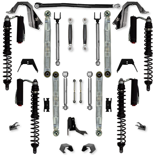 3.0 Inch X-Factor Pro Elite Coilover No Limits Mid-Arm Suspension System for Jeep Gladiator JT Gas Models Trail Runner System Stage 2 Rock Krawler