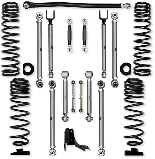 3.0 Inch X-Factor PRO No Limits Mid-Arm Suspension System for Jeep Gladiator JT Rubicon Diesel Models With No Shocks Rock Krawler