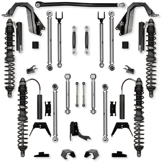 3.0 Inch X-Factor PRO Coilover No Limits Mid-Arm Suspension System for Jeep Gladiator JT Gas Models Trail Runner System Stage 1 Rock Krawler