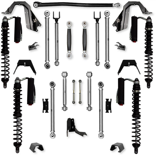 3.0 Inch X-Factor PRO Coilover No Limits Mid-Arm Suspension System for Jeep Gladiator JT Gas Models Trail Runner System Stage 2 Rock Krawler