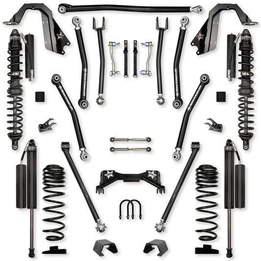 3.0 Inch Pro X Coilover Mid-Arm Suspension System for Jeep Gladiator JT Gas Models Comp Stage 1 Rock Krawler