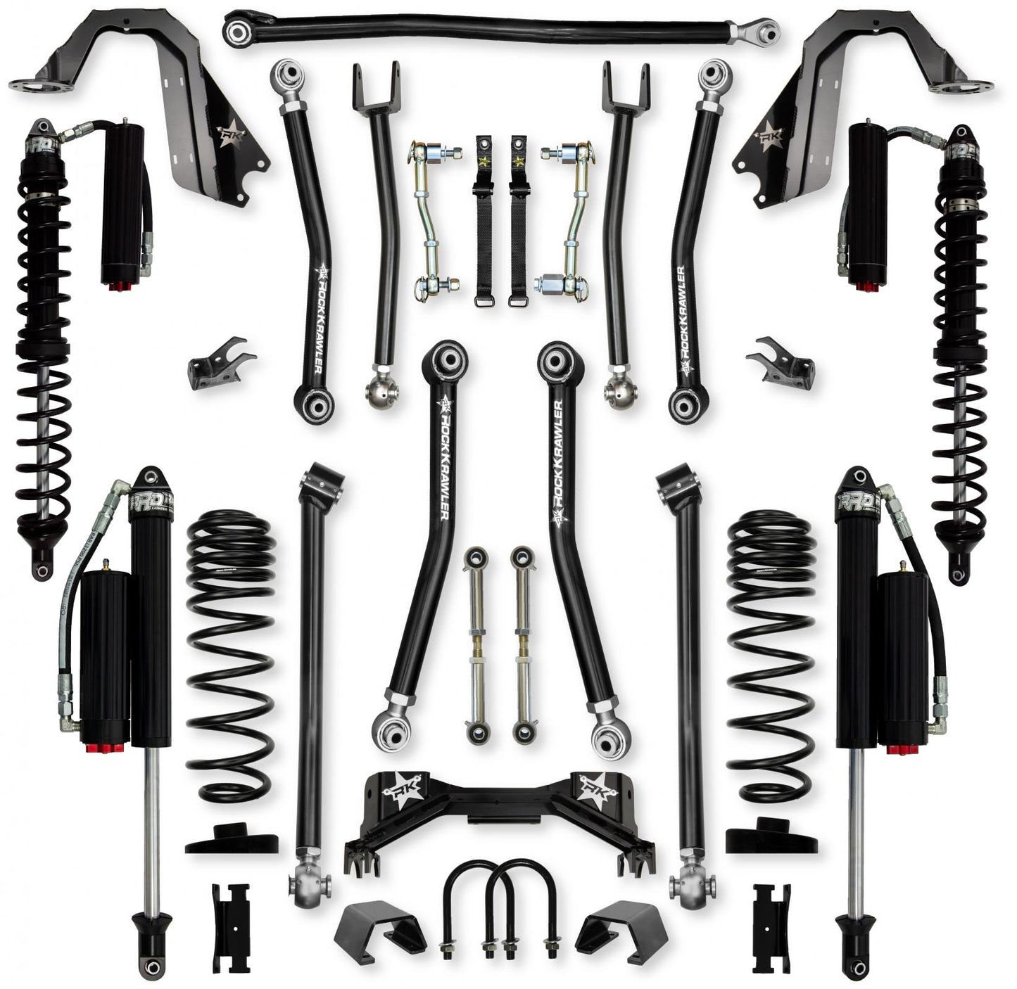 3.0 Inch Pro X Coilover Mid-Arm Suspension System for Jeep Gladiator JT Gas Models Comp System Stage 2 Rock Krawler