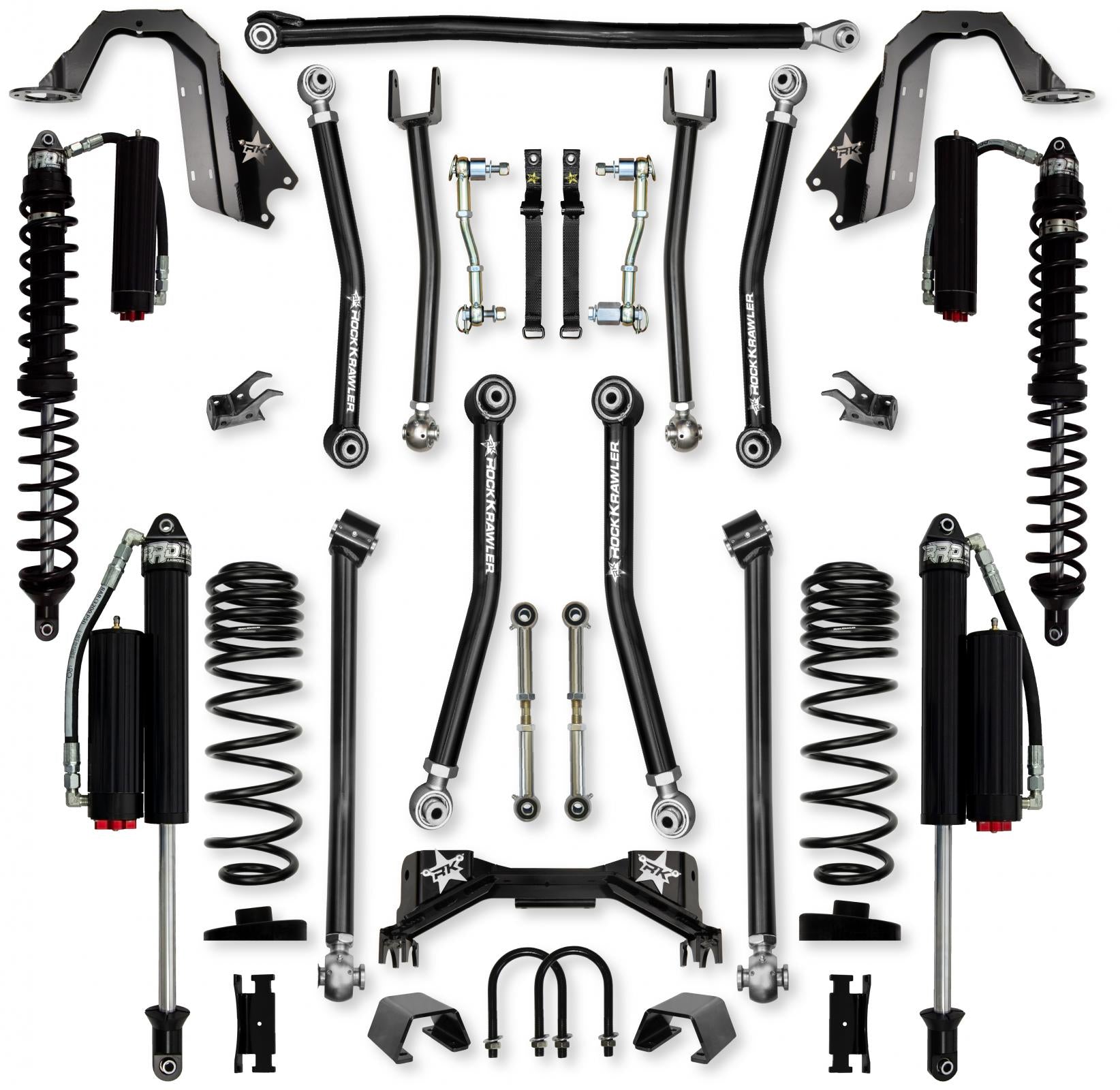 3.0 Inch Pro X Coilover Mid-Arm Suspension System for Jeep Gladiator JT Gas Models Comp System Stage 2 Rock Krawler
