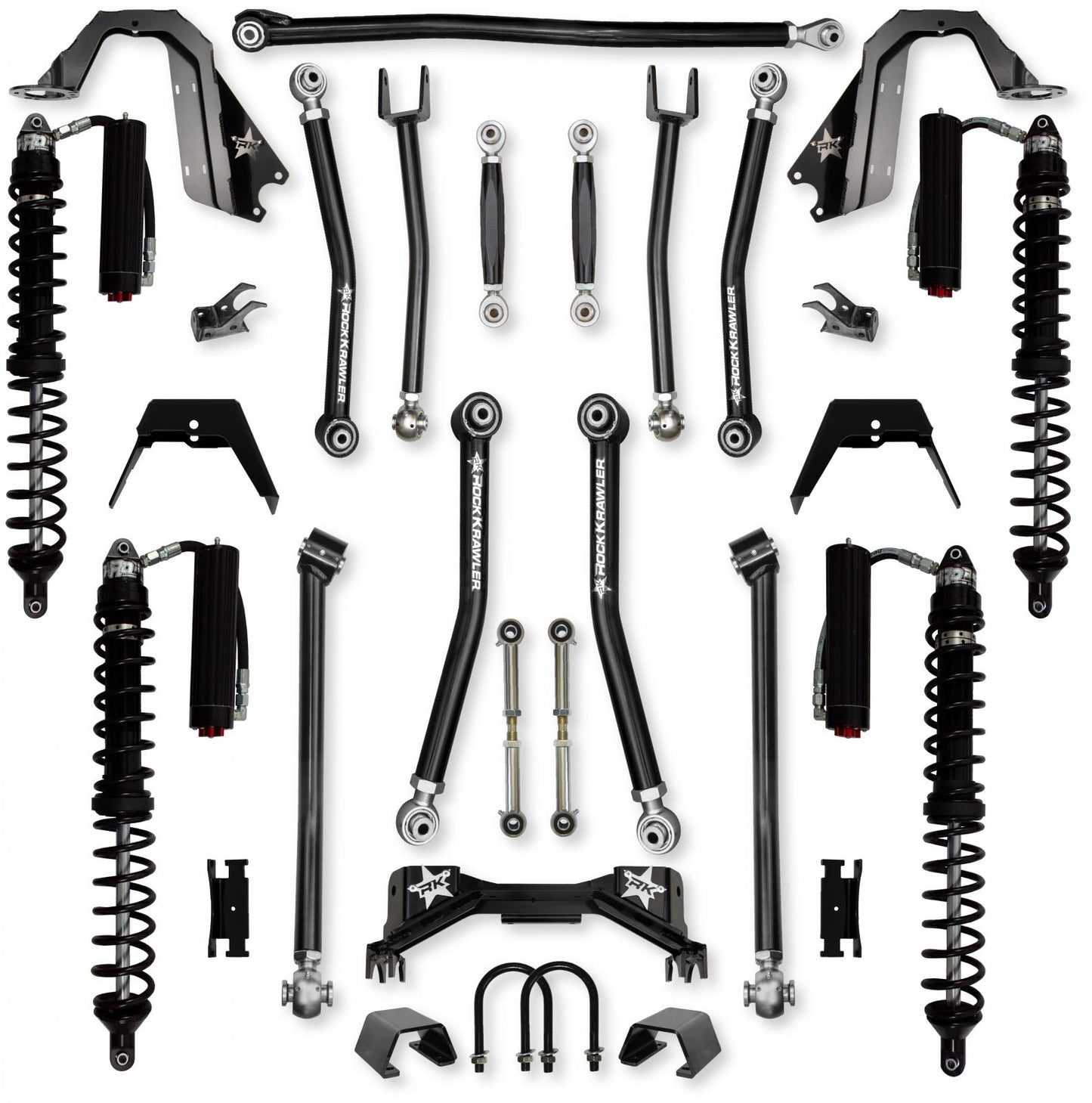 3.0 Inch Pro X Coilover No Limits Mid-Arm System for Jeep Gladiator JT Gas Models Trail Runner System Stage 2 Rock Krawler