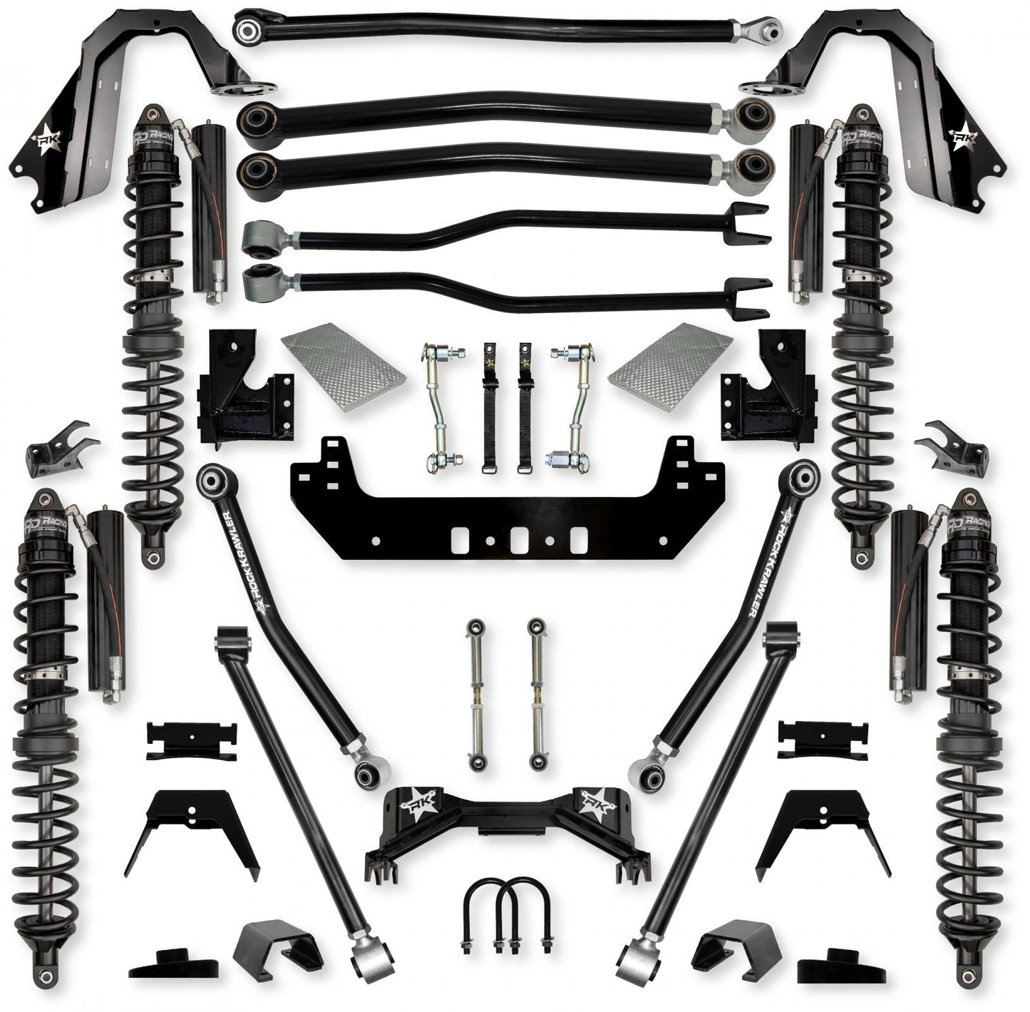 3.0 Inch Silverback Coilover Long-Arm Suspension System for Jeep Gladiator JT Gas Models Trail Runner System Stage 1 Rock Krawler