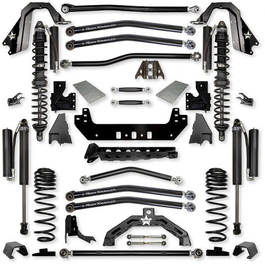 3.0 Inch X-Factor X2 Coilover No Limits Long-Arm Suspension System for Jeep Gladiator JT Gas Models Comp Stage 1 Rock Krawler