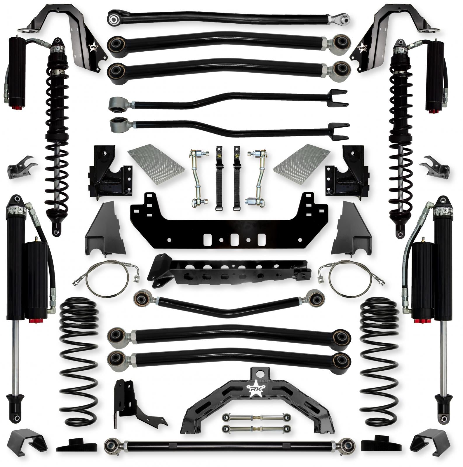 4.5 Inch Adventure X2 Coilover Long-Arm Suspension System for Jeep Gladiator JT Gas Models Comp System Stage 2 Rock Krawler