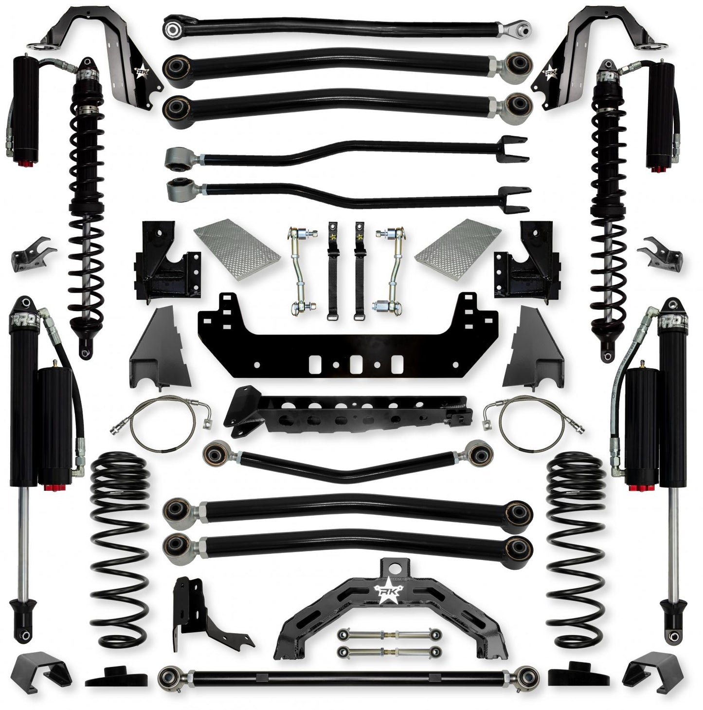 4.5 Inch Adventure X2 Coilover Long-Arm Suspension System for Jeep Gladiator JT Diesel Models Comp System Stage 2 Rock Krawler