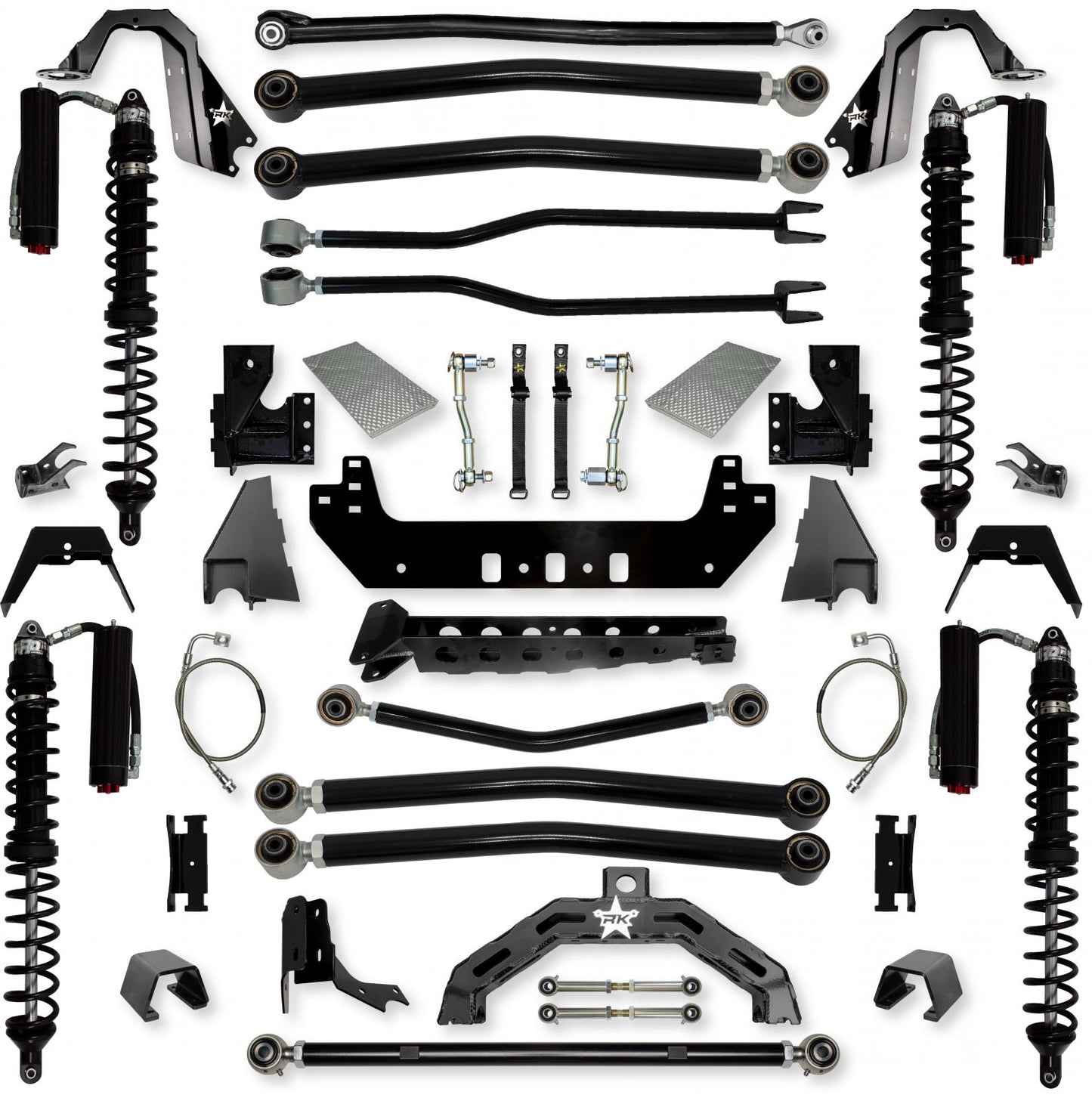 4.5 Inch Adventure X2 Coilover Long-Arm Suspension System for Jeep Gladiator JT Diesel Models Trail Runner System Stage 2 Rock Krawler