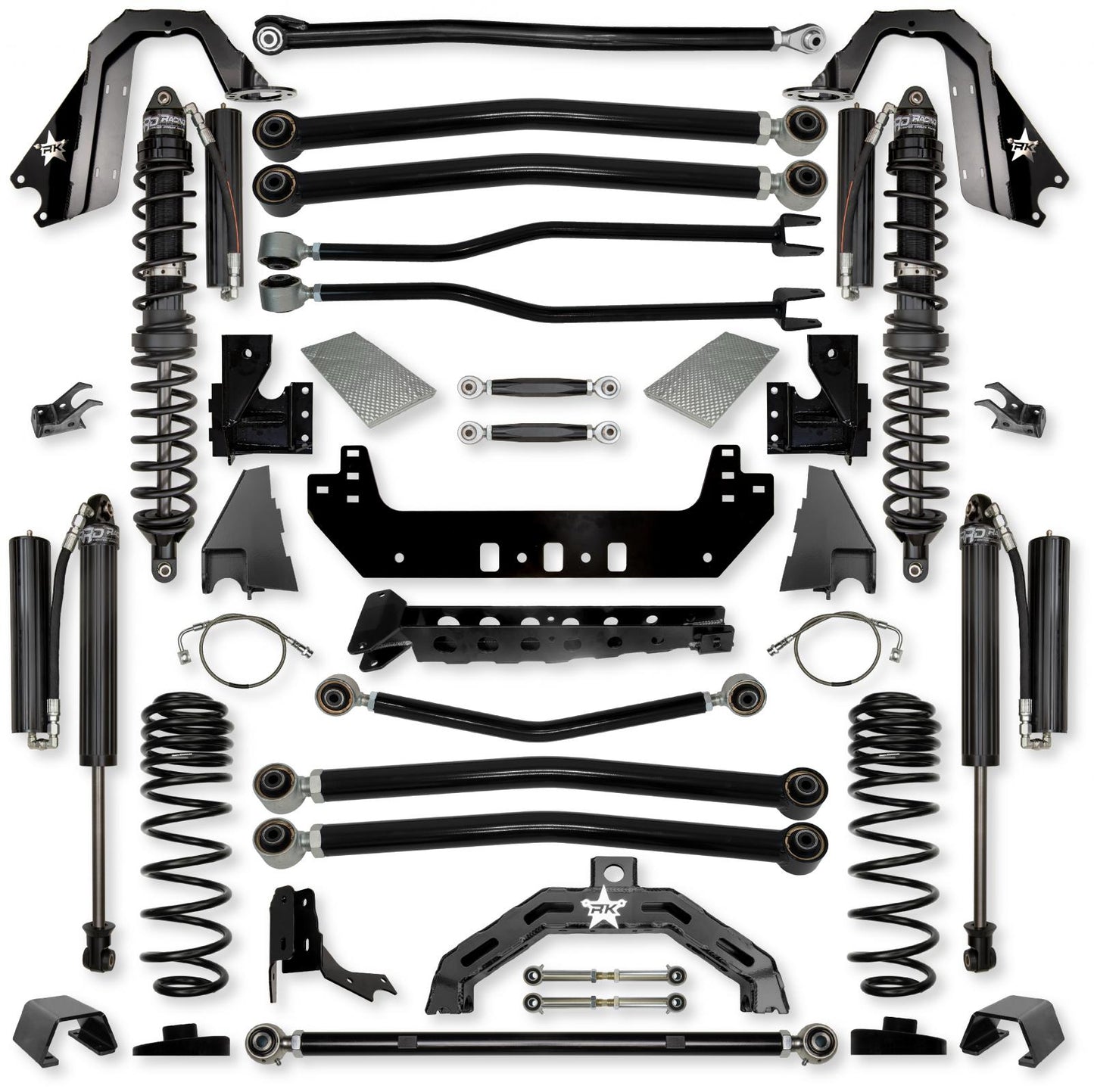 4.5 Inch Adventure X2 Coilover No Limits Long-Arm Suspension System for Jeep Gladiator JT Gas Models Comp Stage 1 Rock Krawler