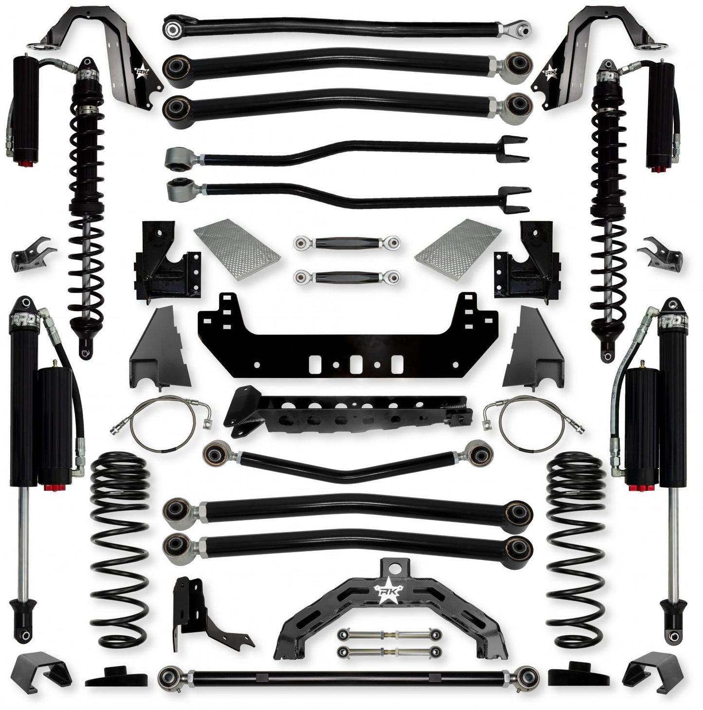 4.5 Inch Adventure X2 Coilover No Limits Long-Arm Suspension System for Jeep Gladiator JT Gas Models Comp System Stage 2 Rock Krawler