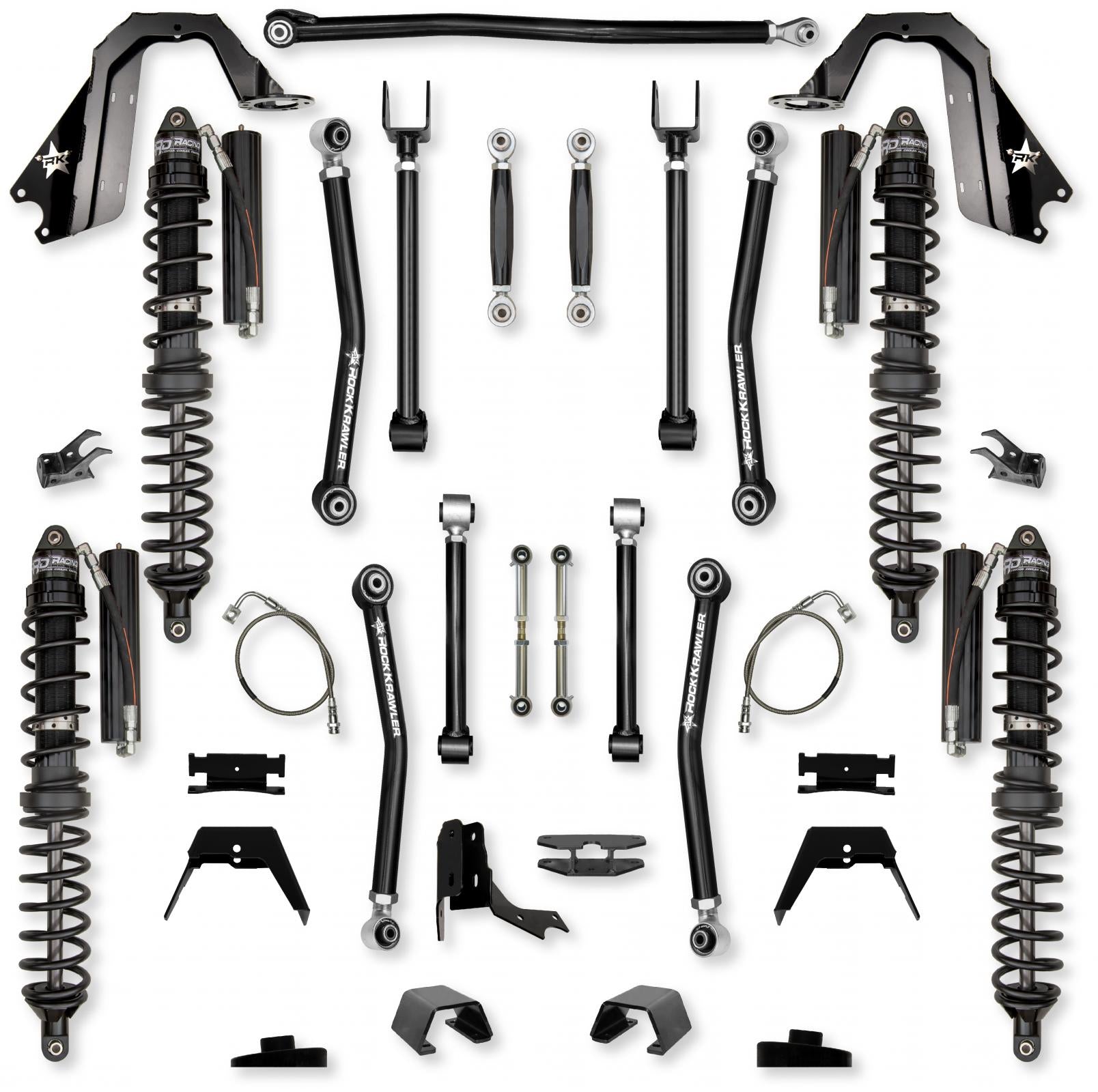 4.5 Inch Adventure X2 Coilover No Limits Long-Arm Suspension System for Jeep Gladiator JT Diesel Models Trail Runner System Stage 1 Rock Krawler